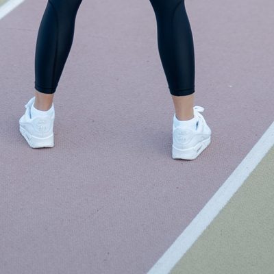 Black compression running tights