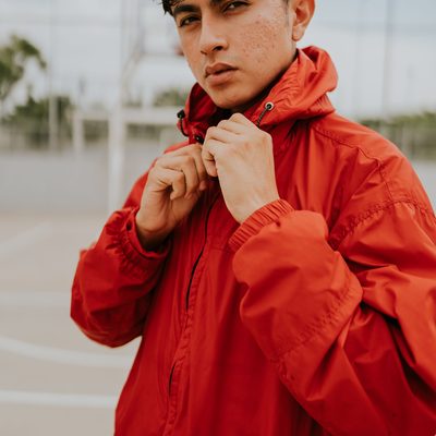 A lightweight windbreaker shell jacket